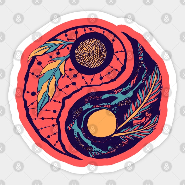 Retro Triad Yin Yang Sticker by kenallouis